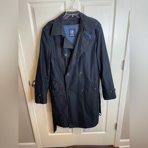 Hart Schaffer Marx Smart coat Men's Black wool lined Trench Coat